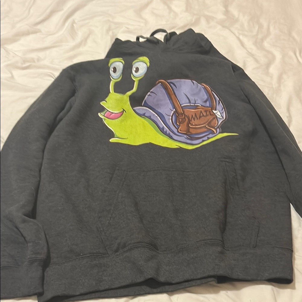 Gray Hoodie with Snail Graphic